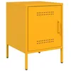 Image de vidaXL Table de Chevet Jaune Moutarde 36x39x50,5 cm Acier, Armoire, Armoire latérale, Support de téléphone, Table de Chevet