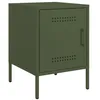 Image de vidaXL Table de Chevet Vert Olive 36x39x50,5 cm Acier, Armoire, Armoire latérale, Support de téléphone, Table de Chevet, mobilier de Chambre à Coucher