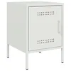 Image de vidaXL Table de Chevet Blanc 36x39x50,5 cm Acier, Armoire, Armoire latérale, Support de téléphone, Table de Chevet, mobilier de Chambre à Coucher