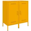 Image de vidaXL Buffets 2 pcs, Armoires avec Pieds, Placards avec Porte, Meubles de Rangement Salon Chambre à Coucher, Jaune Moutarde 36x39x79 cm Acier