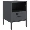 Image de vidaXL Table de Chevet, Armoire de Lit avec Pieds, Table de Nuit avec Compartiment, Armoire de Nuit Chambre à Coucher, Anthracite 36x39x50,5 cm Acier