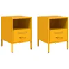 Image de vidaXL Tables de Chevet 2 pcs Jaune Moutarde 36x39x50,5 cm, Armoire, Armoire latérale, mobilier de Chambre à Coucher, Table de Chevet