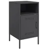 Image de vidaXL Table de Chevet, Armoire de Lit avec Pieds, Table de Nuit avec Compartiment, Armoire de Nuit Chambre à Coucher, Noir 36x39x68 cm Acier