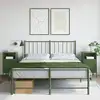 Image de vidaXL Tables de chevet 2 pcs vert olive 36x39x68 cm acier