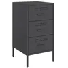 Image de vidaXL Table de Chevet, Armoire de Lit avec Pieds, Table de Nuit avec Tiroirs, Armoire de Nuit Chambre à Coucher, Noir 36x39x68 cm Acier