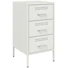 Image de vidaXL Table de Chevet, Armoire de Lit avec Pieds, Table de Nuit avec Tiroirs, Armoire de Nuit Chambre à Coucher, Blanc 36x39x68 cm Acier