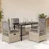 Image de vidaXL Ensemble à manger de jardin avec coussins 5pcs Beige poly rotin