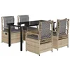 Image de vidaXL Ensemble à Manger de Jardin avec Coussins 5pcs Beige Poly rotin