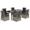 Image de vidaXL Ensemble à Manger de Jardin et Coussins 7 pcs Gris Clair rotin