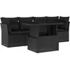 Image de vidaXL Salon de jardin 5 pcs avec coussins noir résine tressée