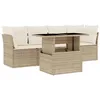 Image de vidaXL Salon de Jardin avec Coussins 5 pcs Beige résine tressée