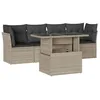Image de vidaXL Salon de Jardin 5 pcs avec Coussins Gris Clair résine tressée