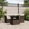 Image de vidaXL Salon de jardin avec coussins 5 pcs marron résine tressée