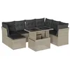 Image de vidaXL Salon de Jardin 8 pcs avec Coussins Gris Clair résine tressée