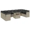 Image de vidaXL Salon de Jardin 11 pcs avec Coussins Gris Clair résine tressée