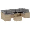 Image de vidaXL Salon de Jardin avec Coussins 8 pcs Beige résine tressée