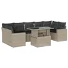 Image de vidaXL Salon de Jardin 8 pcs avec Coussins Gris Clair résine tressée