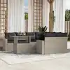 Image de vidaXL Salon de jardin 9 pcs avec coussins gris clair résine tressée