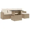 Image de vidaXL Salon de Jardin avec Coussins 6 pcs Beige résine tressée