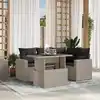 Image de vidaXL Salon de jardin 5 pcs avec coussins gris clair résine tressée