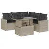Image de vidaXL Salon de Jardin 6 pcs avec Coussins Gris Clair résine tressée