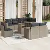 Image de vidaXL Salon de jardin 9 pcs avec coussins gris clair résine tressée