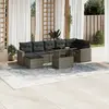 Image de vidaXL Salon de jardin 8 pcs avec coussins gris résine tressée