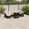 Image de vidaXL Salon de jardin 8 pcs avec coussins marron résine tressée