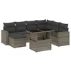 Image de vidaXL Salon de Jardin 8 pcs avec Coussins Gris résine tressée