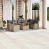 Image de vidaXL Salon de jardin avec coussins 10 pcs beige résine tressée