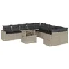 Image de vidaXL Salon de Jardin 11 pcs avec Coussins Gris Clair résine tressée