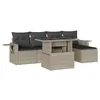 Image de vidaXL Salon de Jardin 6 pcs avec Coussins Gris Clair résine tressée