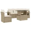 Image de vidaXL Salon de Jardin avec Coussins 6 pcs Beige résine tressée