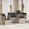 Image de vidaXL Salon de jardin 6 pcs avec coussins gris clair résine tressée