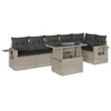 Image de vidaXL Salon de Jardin avec Coussins 7 pcs Gris Clair résine tressée