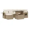Image de vidaXL Salon de Jardin avec Coussins 7 pcs Beige résine tressée, Ensemble de canapés d'extérieur, Salon de Jardin, Ensemble de canapés en résine tressée