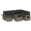 Image de vidaXL Salon de Jardin 8 pcs avec Coussins Gris résine tressée
