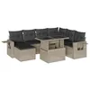 Image de vidaXL Salon de Jardin 8 pcs avec Coussins Gris Clair résine tressée