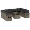 Image de vidaXL Salon de Jardin avec Coussins 10 pcs Gris résine tressée