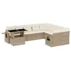 Image de vidaXL Salon de Jardin avec Coussins 10 pcs Beige résine tressée