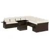 Image de vidaXL Salon de Jardin et Coussins 11 pcs Marron résine tressée