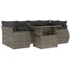 Image de vidaXL Salon de Jardin avec Coussins 7 pcs Gris résine tressée