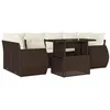 Image de vidaXL Salon de Jardin avec Coussins 7 pcs Marron résine tressée
