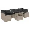 Image de vidaXL Salon de Jardin 8 pcs avec Coussins Gris Clair résine tressée