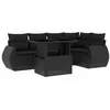 Image de vidaXL Salon de Jardin 6 pcs avec Coussins Noir résine tressée