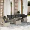 Image de vidaXL Salon de jardin avec coussins 7 pcs gris clair résine tressée
