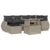 Image de vidaXL Salon de Jardin avec Coussins 7 pcs Gris Clair résine tressée