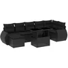 Image de vidaXL Salon de Jardin 8 pcs avec Coussins Noir résine tressée