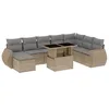 Image de vidaXL Salon de Jardin avec Coussins 9 pcs Beige résine tressée