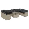 Image de vidaXL Salon de Jardin 11 pcs avec Coussins Gris Clair résine tressée
